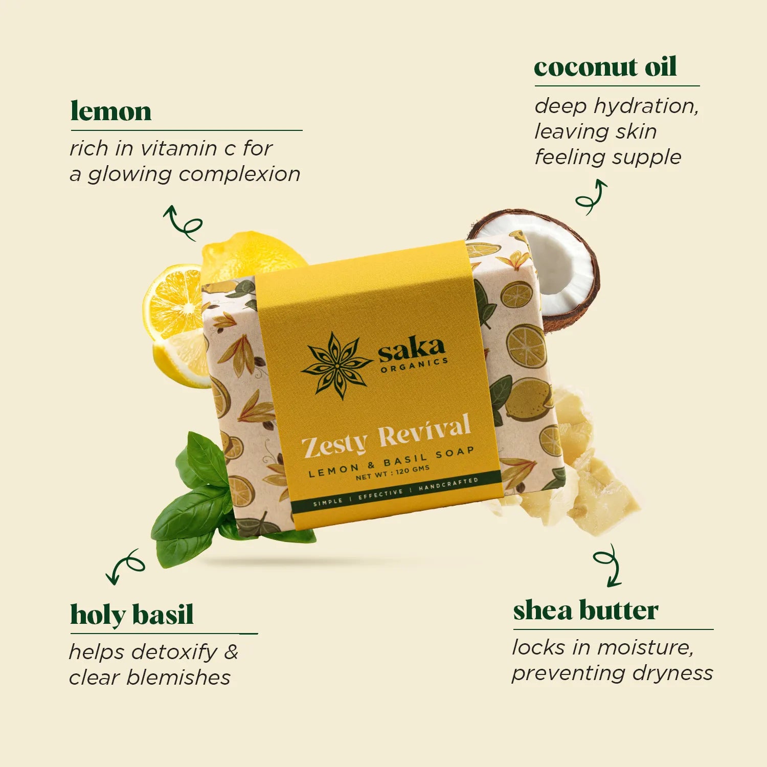 Lemon & Basil Handcrafted Soap