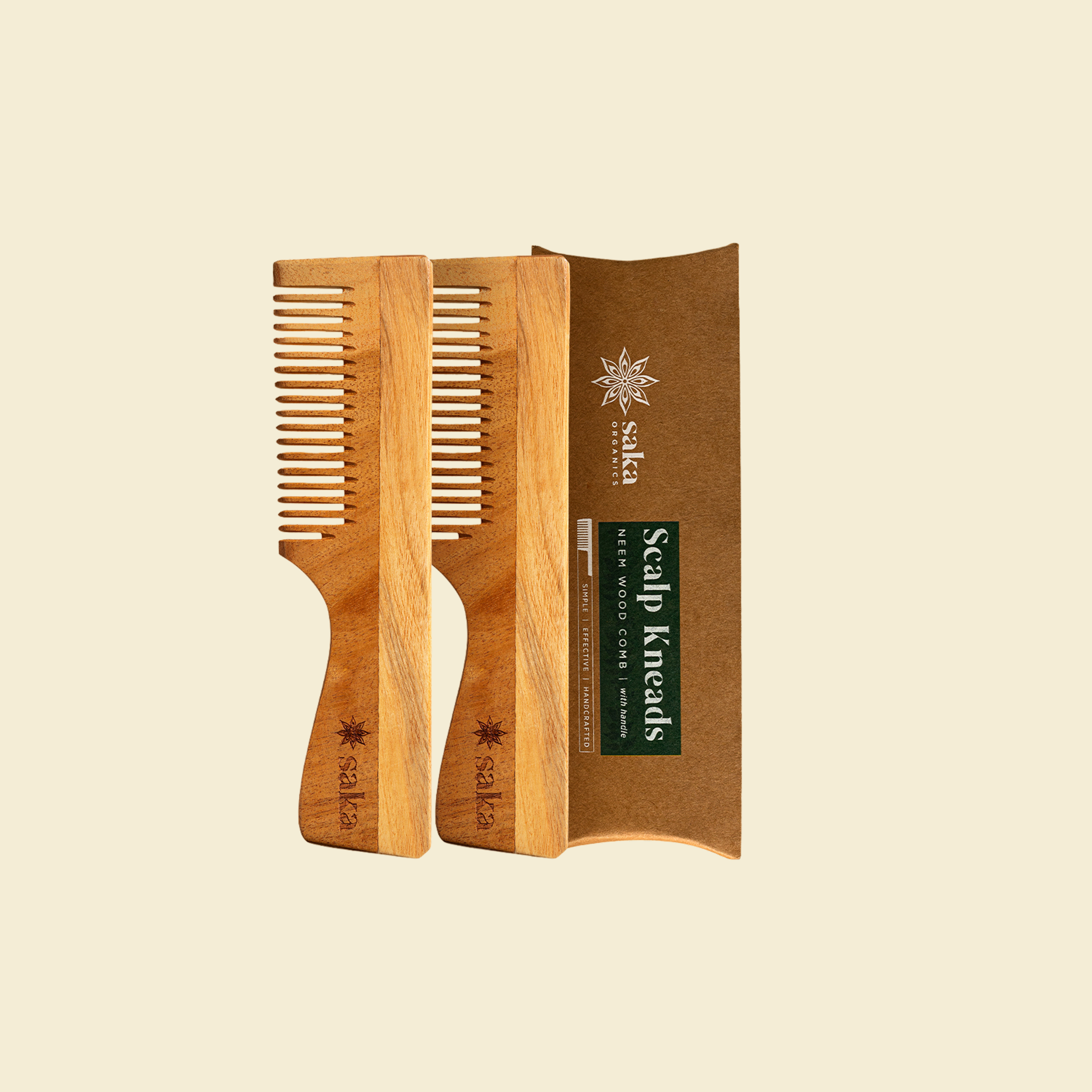 Neem Wood Comb With Handle