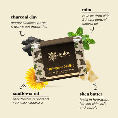 Springtime Medley (Natural Activated Charcoal Mint Detox Soap)